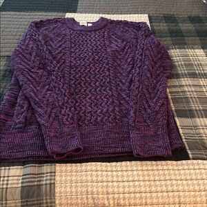 Purple Cable Knit Sweater
